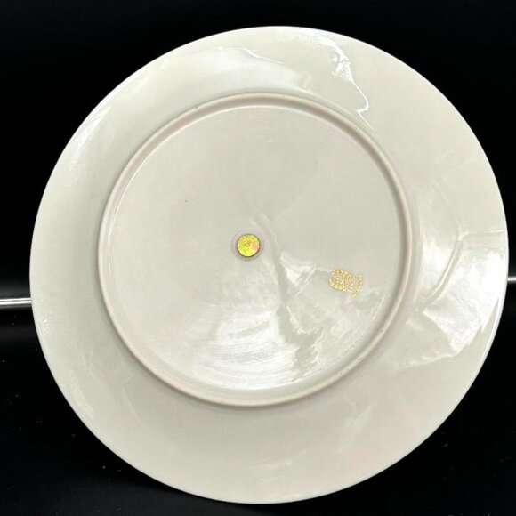 Vintage 1970's Lenox Holiday Christmas Round Serving Tidbit Plate 24KT Gold Trim - Picture 7 of 7